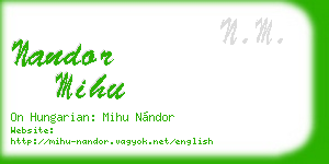 nandor mihu business card